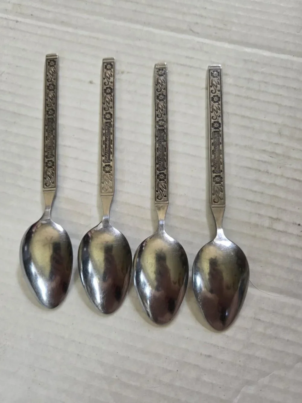 Gold Standard Night Blossom Teaspoons Set of 4 Japan Flowers Spoon